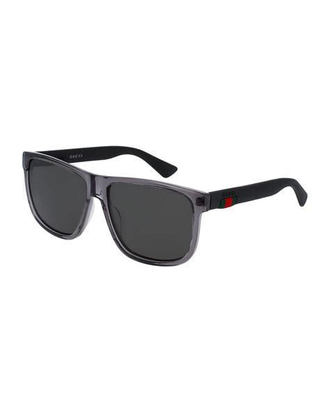 gucci square frame acetate sunglasses clear men's|are Gucci sunglasses polarized.